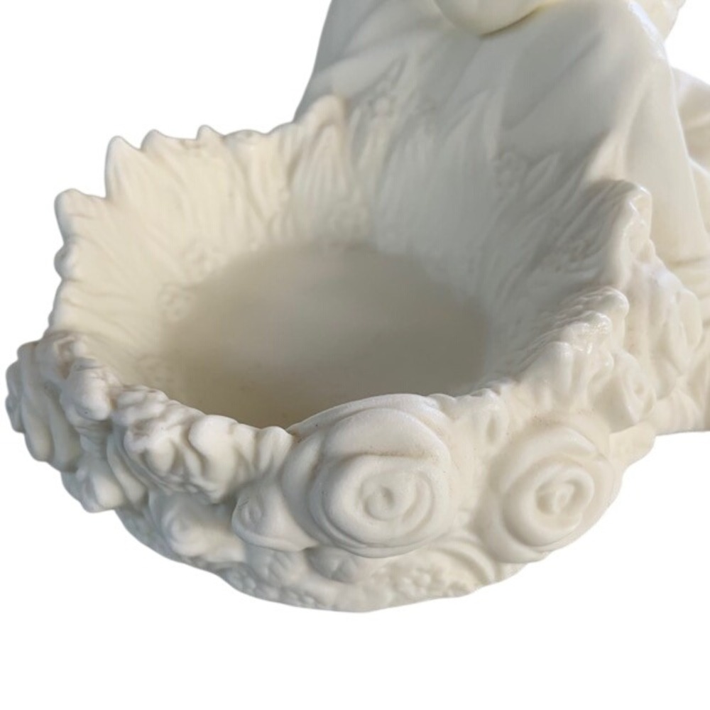 Vintage PartyLite Ariana's Garden Fairy Porcelain Candle Holder Set Bisque - Picture 8 of 16